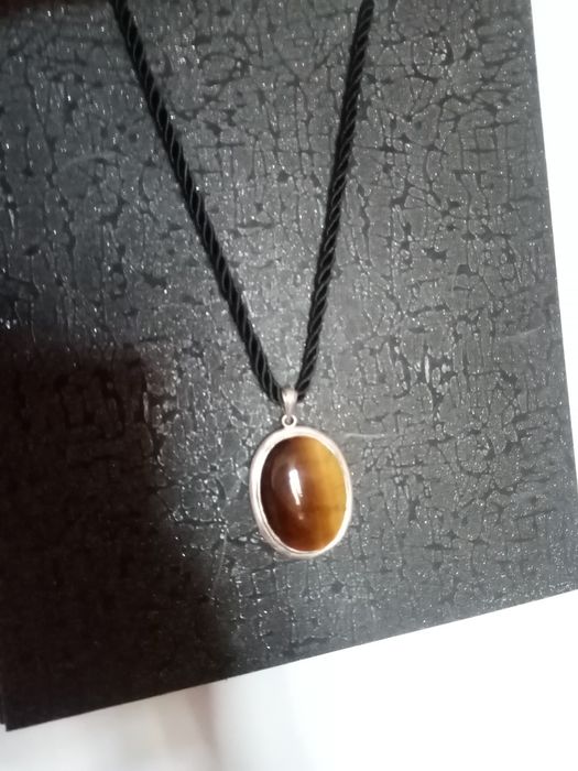 Бусы янтарь, серебро, Чехословакия