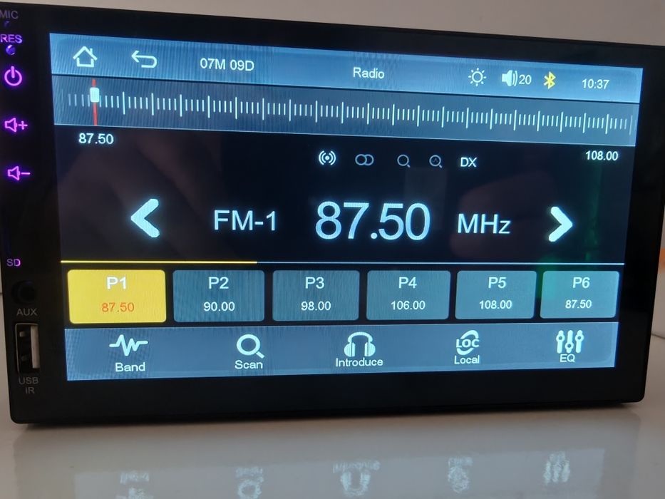 Radio 1 Din com ecrã de 7 polegadas