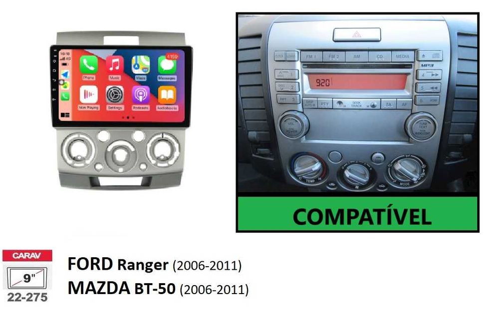 (NOVO) Rádio 2DIN • Mazda BT-50 • FORD Ranger • Android GPS [4+64GB]