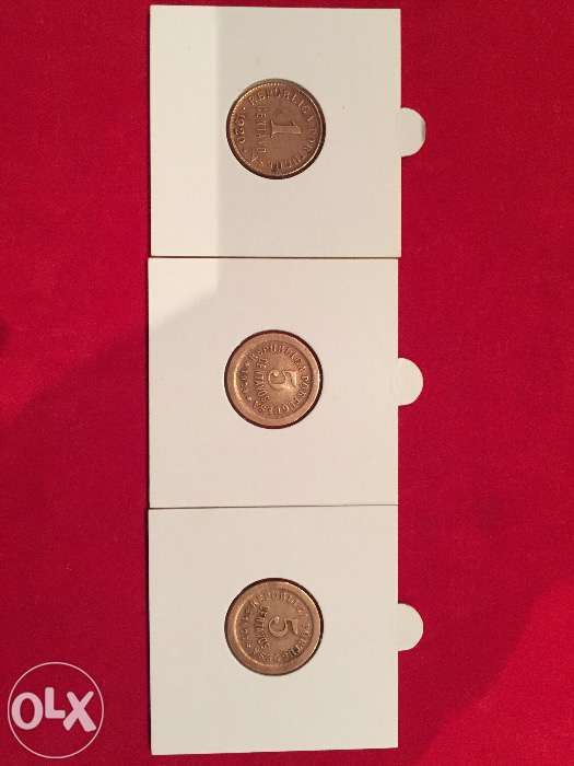 Pack - 1 centavo 1920 & 5 centavos 1924 e 1927