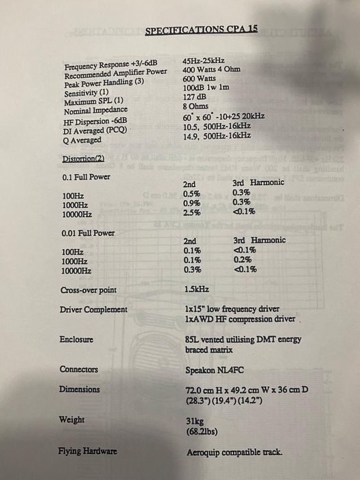 Tannoy cpa 15 100db (driver  Dual Concentric)- Troca