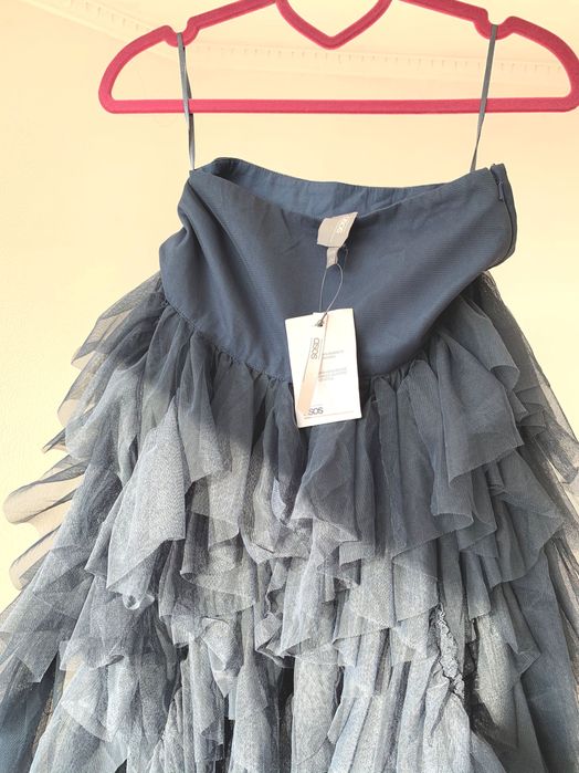 Шикарна вечірня спідниця міді нарядна на випуск весілля  asos