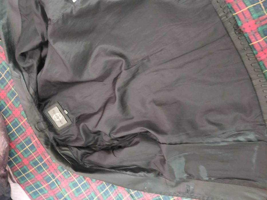 Amaranto skórzana Kurtka r,M z plecionką, real leder