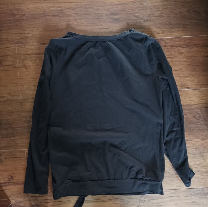 Czarna bluzka z długim rękawem do karmienia piersią rozmiar 36