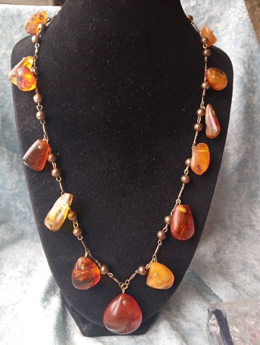 Винтажные колье с Янтарем