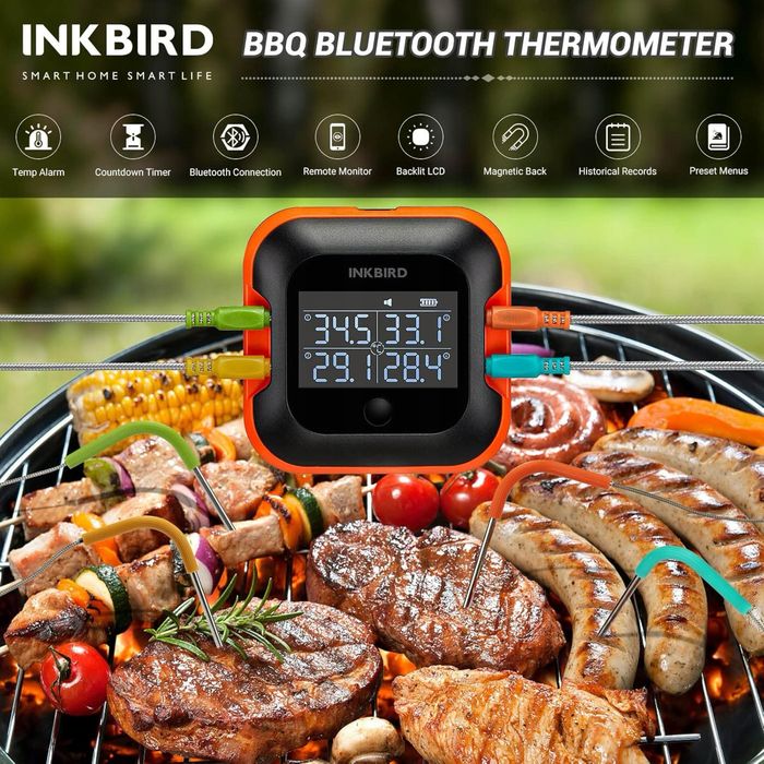 Bezprzewodowy termometr do grilla Inkbird IBT-24S z 4 kolorowymi son