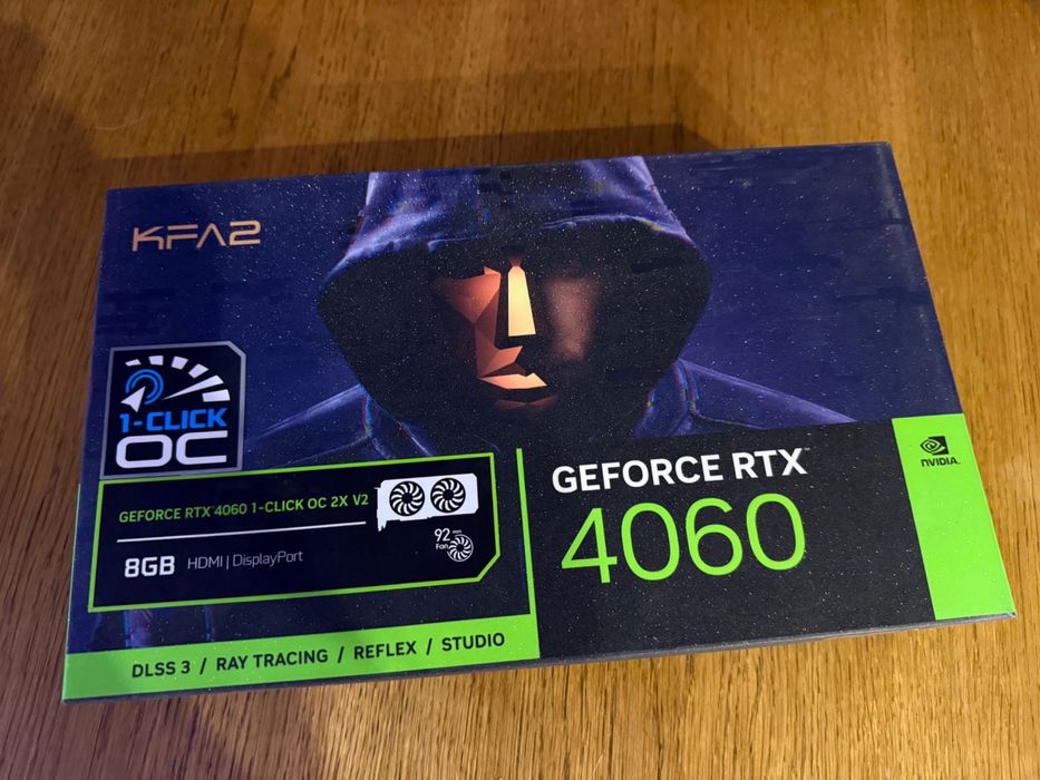frax.kその他のご購入不可です。 KFA2 GeForce RTX 4060 8GB 1-Click OC – jak nowa, gwarancja x-kom