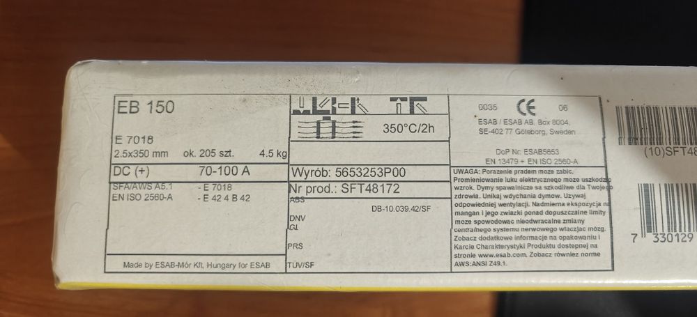 Elektrody esab eb150 2.5x350 mm