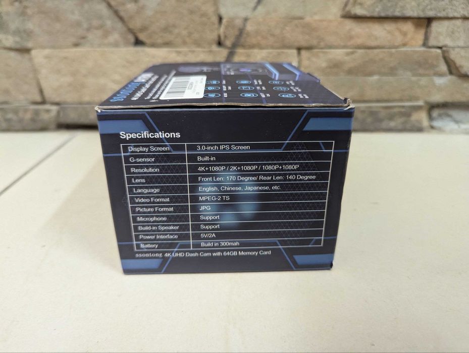 Відеореєстратор 4K SSONTONG A18W з задньою камерою видеорегистратор