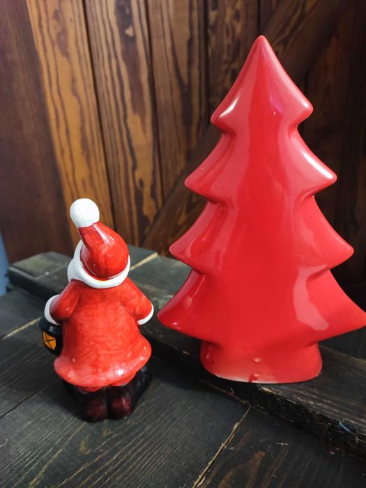 Ozdoby świąteczne  ceramiczne mikołaj choinka