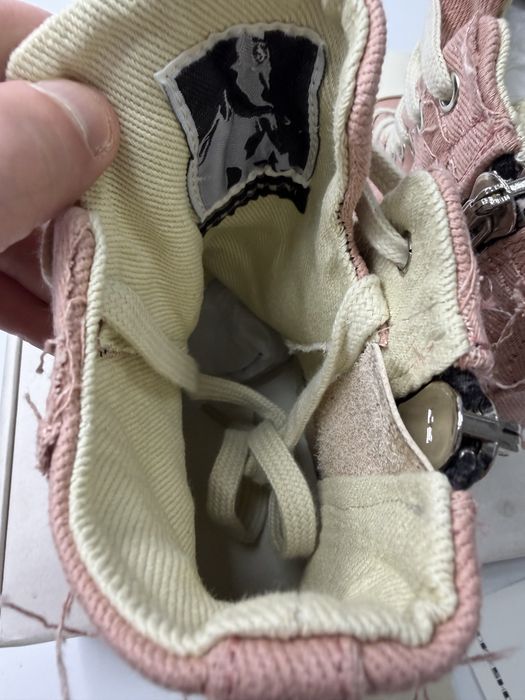 Нові Кеди Rick Owens Distressed High Ramones Slashed Pink-White/size 37 /Преміум якість!