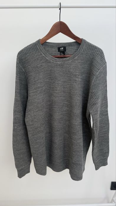 Męski sweter z domieszką wełny H&M XL