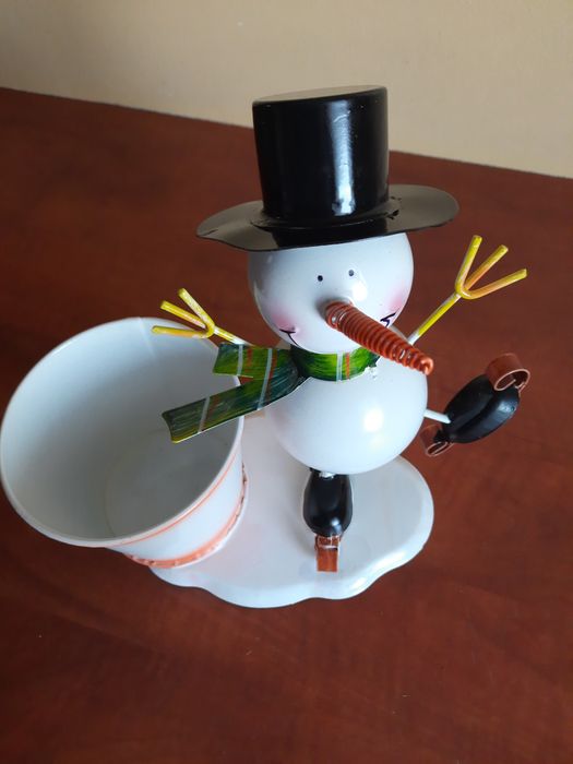 doniczka z bawłankiem, ozdoba z metalu, Boże Narodzenie