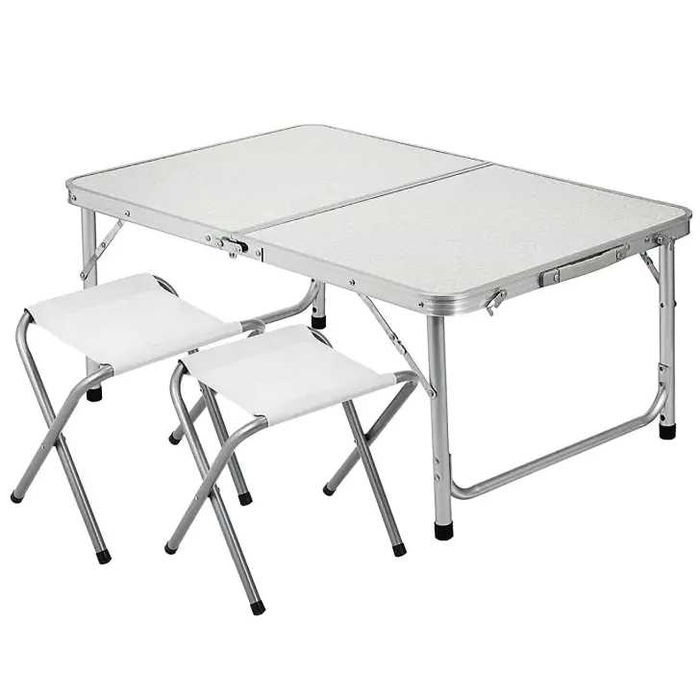 Stolik stół turystyczny składany + 2 krzesła walizka - regulacja