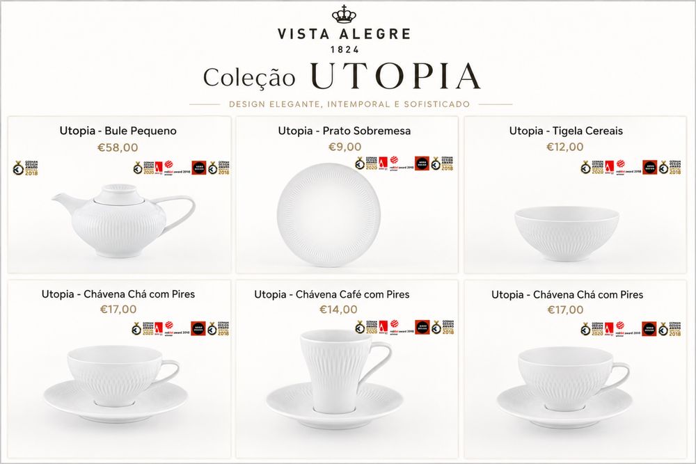 Vista Alegre Utopia – Serviço Completo de Louça (165 Peças)