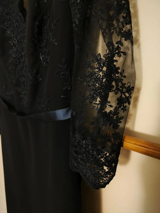 Vestido festa/cerimónia/gala azul-marinho - tamanho S