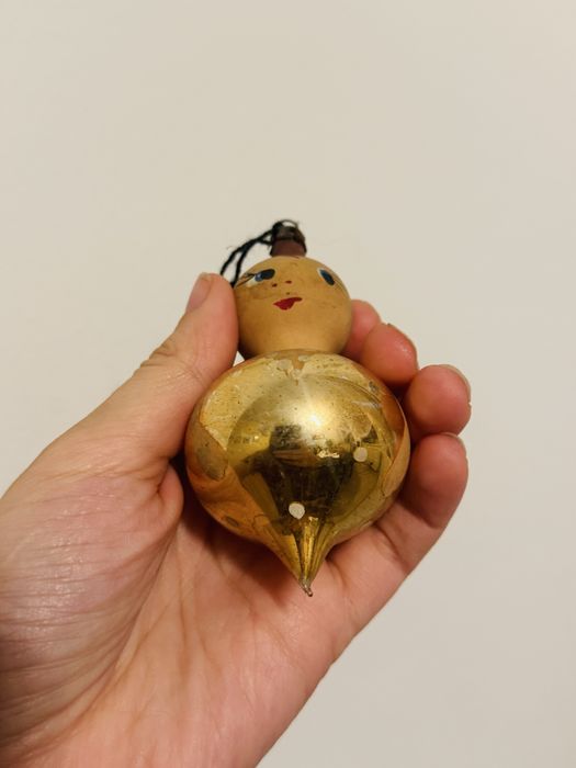 Bombka stara prl agatka basia jak jas i malgosia zlota stara kolekcja