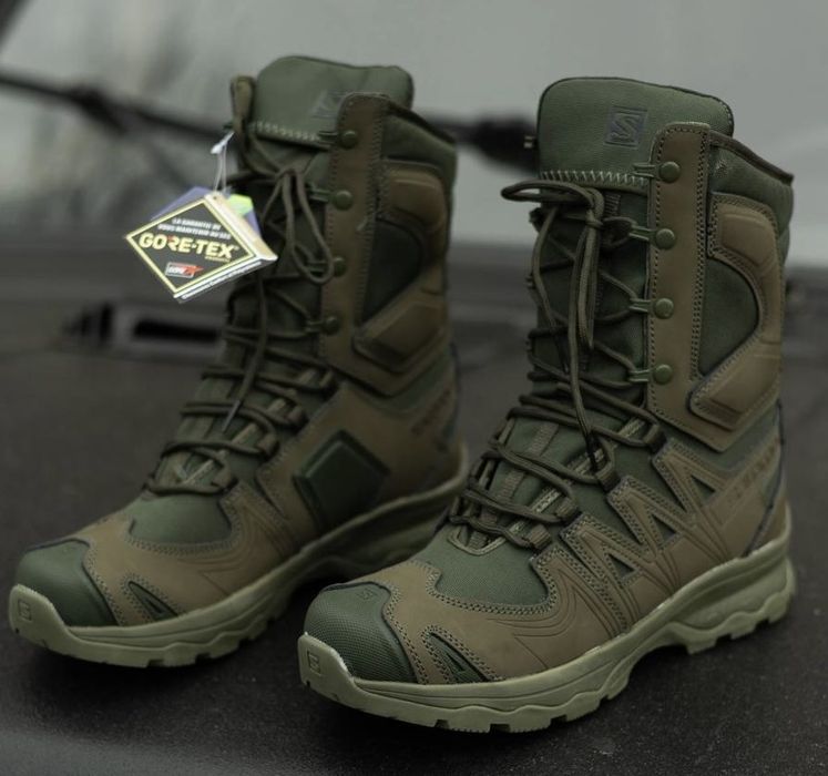 Salomon Quest 4D Forces High GTX олива берці тактичні salomon військові черевики gore tex непромокаемые ботинки мужские contagrip