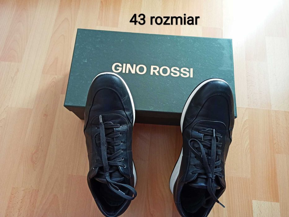 Sprzedam czarne skórzane buty męskie marki Gino Rossi, rozmiar 43