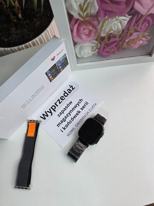 Smartwatch HK Ultra3 – nowość 2025, AMOLED 2,12”, 2 paski, nowy