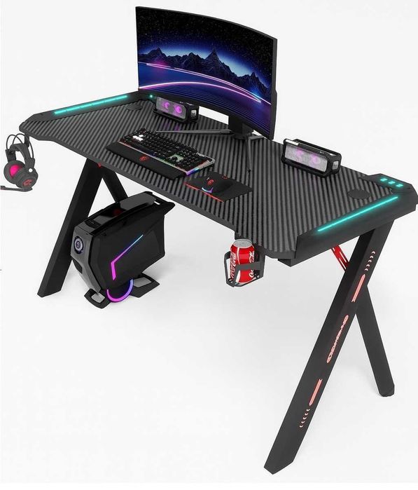Biurko Gamingowe Komputerowe Stół dla Gracza Nowoczesne LED 120cm BG03