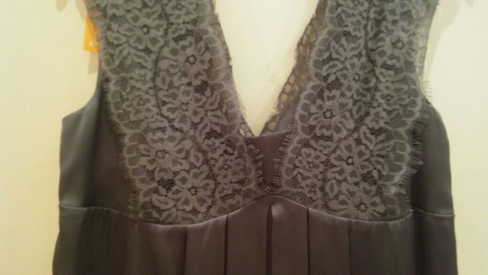 Sukienka wizytowa satyna jedwab Promond koronka rozm 36