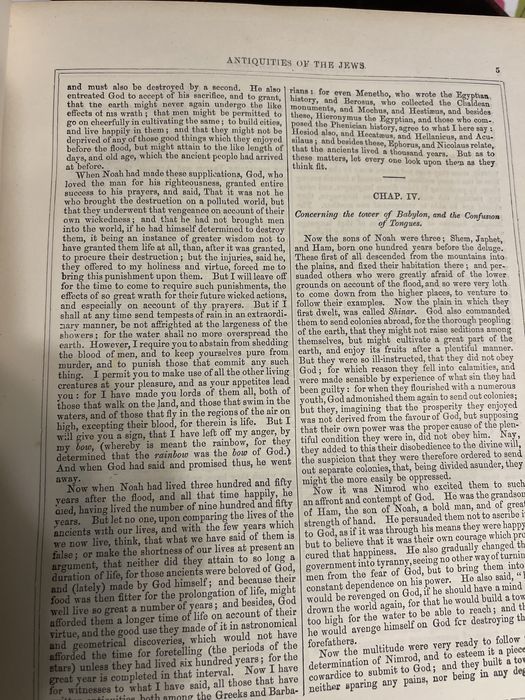 The Complete Works of Flavivs Josephus, Єврейські старожитності, Біблія