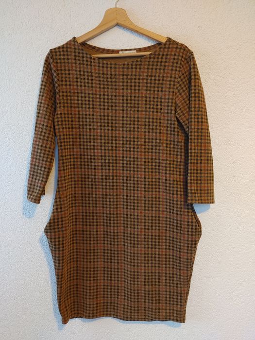 Sukienka dzianinowa krata s/m