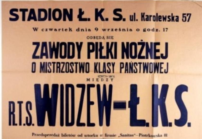 Plakat meczowy z derbów Łodzi wymienię