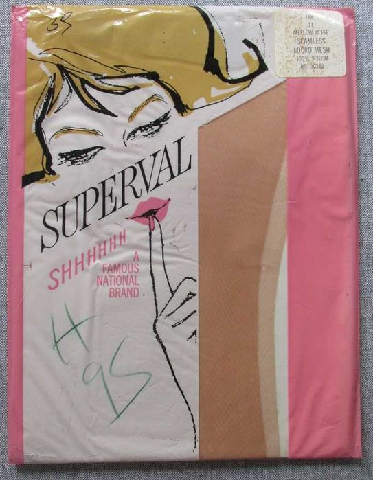 Oryginalne pończochy nylonowe 100% nylon, rozm. 11 beżowe, lata70te