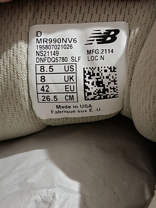 Оригінал 100% кросівки NEW BALANCE 990v6  EURO 42