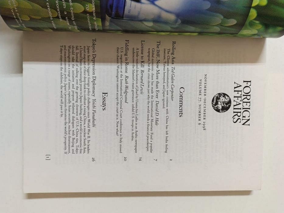 Foreign Affairs magazine

November / December 1997