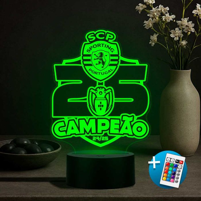 Candeeiro LED Sporting Campeão e Dobradinha 24-25