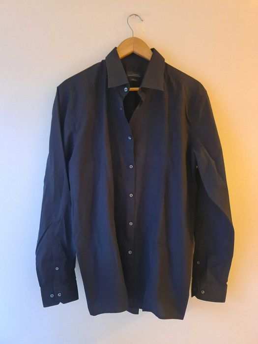 Camisa Preta Zara Slim Fit - Tamanho L 42 Shirt