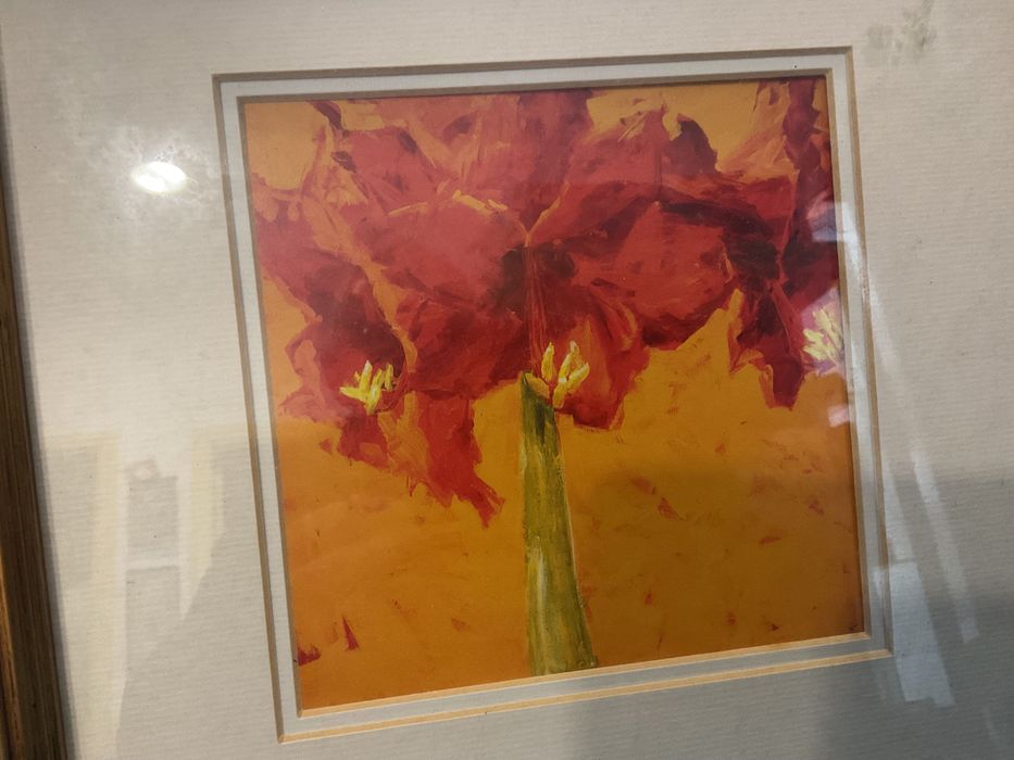 Quadro print com proteção de vidro 33x33 cm
