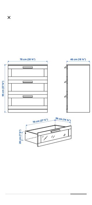 Cómoda com 3 gavetas IKEA gama Brimnes