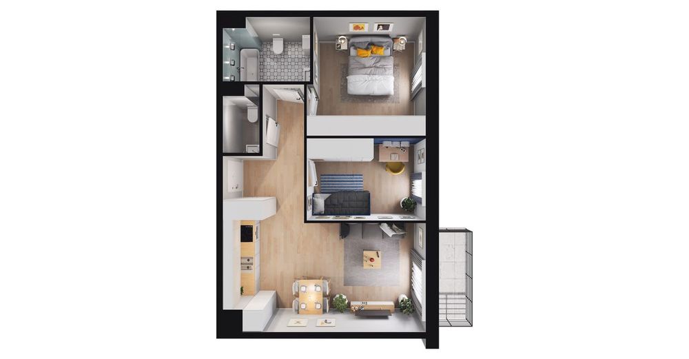 3-pokojowe mieszkanie 56m2 + balkon