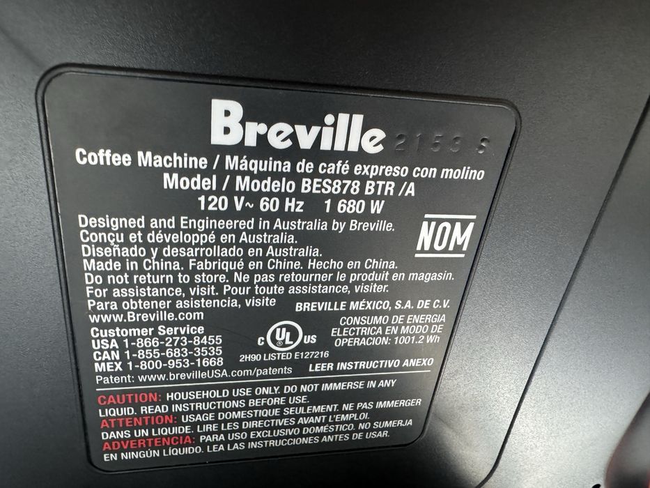 Кавомашина Breville BES 878 (120v) запчастини, розбираю