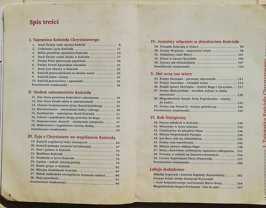 Religia. Klasa 6. Podręcznik:  "Wierzę w święty Kościół powszechny".