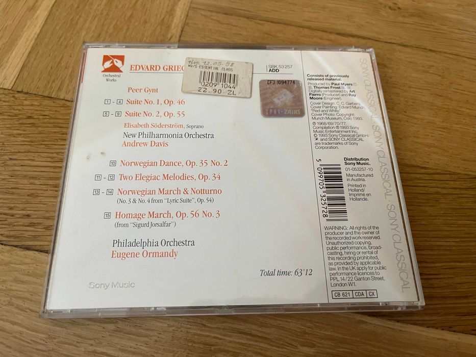 CD Grieg - Peer Gynt Essential Classics Philadelphia Orchestra