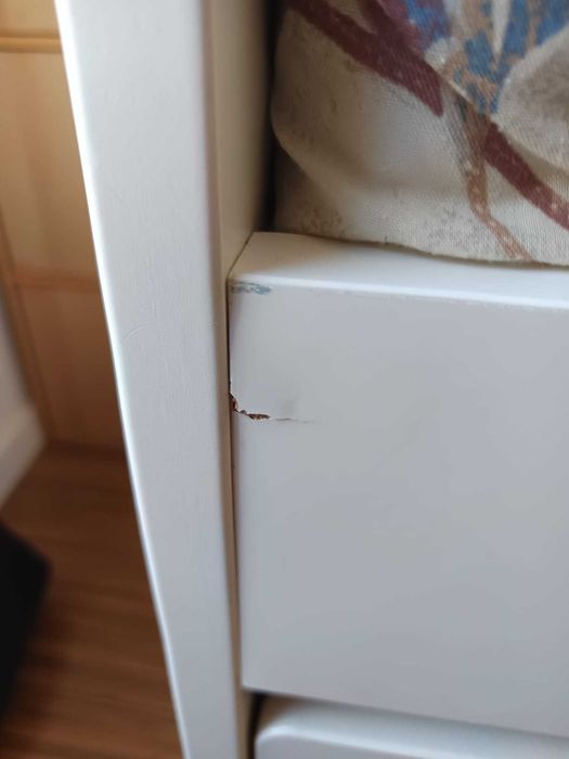 Cama individual c/4 gavetas + 2 arrumações, IKEA SLÄKT em branco