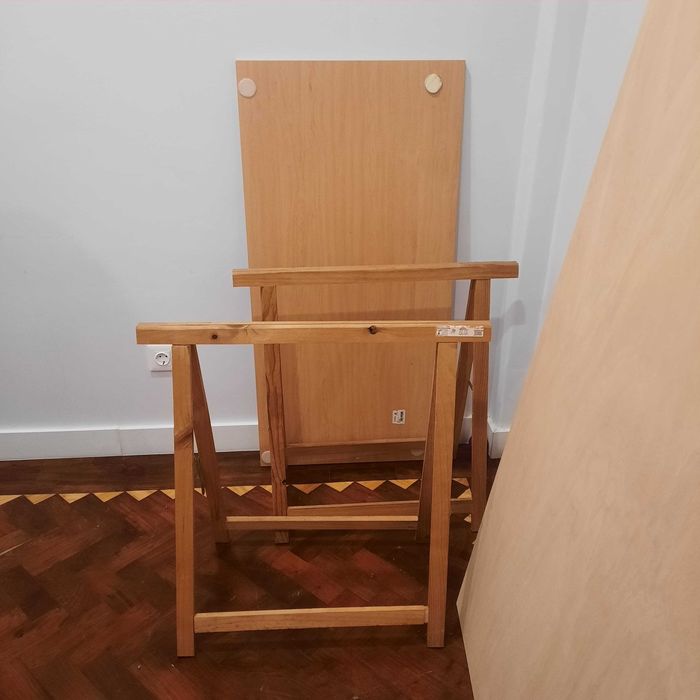 Cavaletes Pinho Maciço + Tampo / Mesa