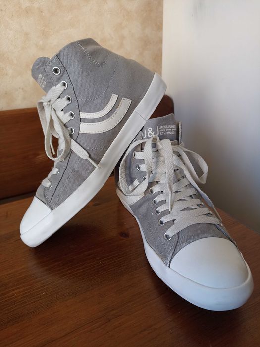 Сірі високі кеди хайтопи Jack & Jones 43 розмір 27,5 см