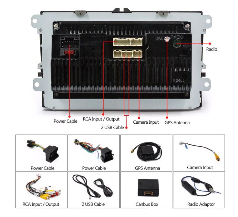Rádio Android 2Din - BMW/Vw/Seat/Ford/Honda/Toyota-Novo.