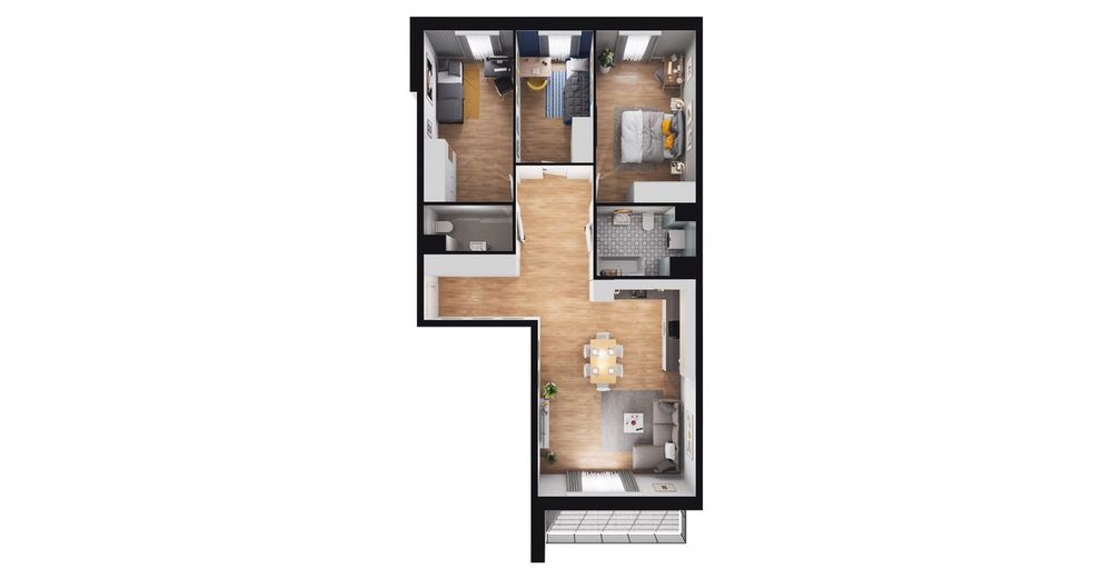 4-pokojowe mieszkanie 81m2 + loggia