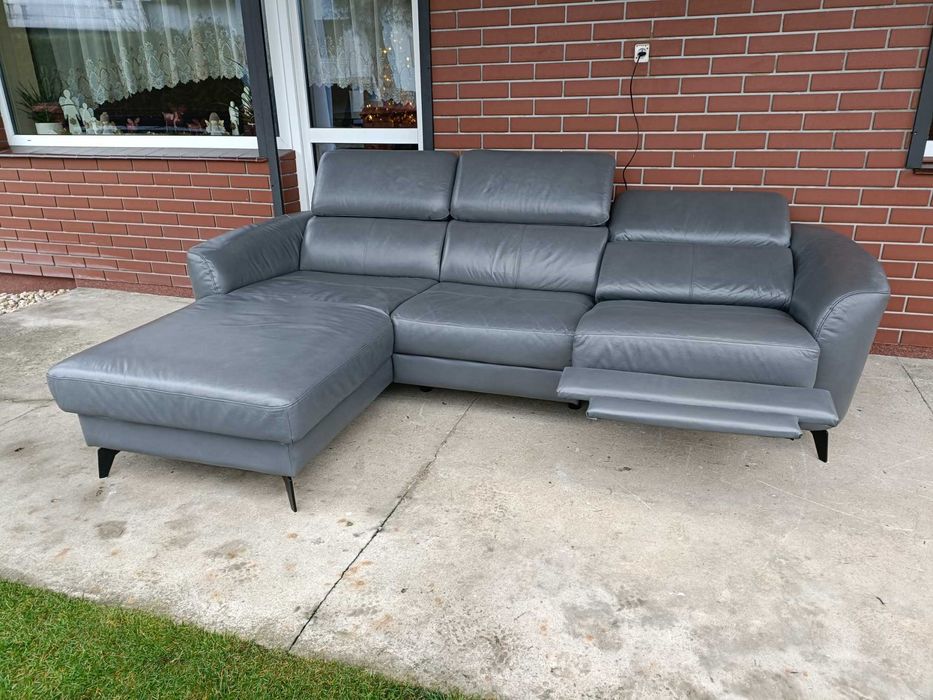 Sprzedam narożnik ze skory -Skóra -skórzany –skórzana -skórzane