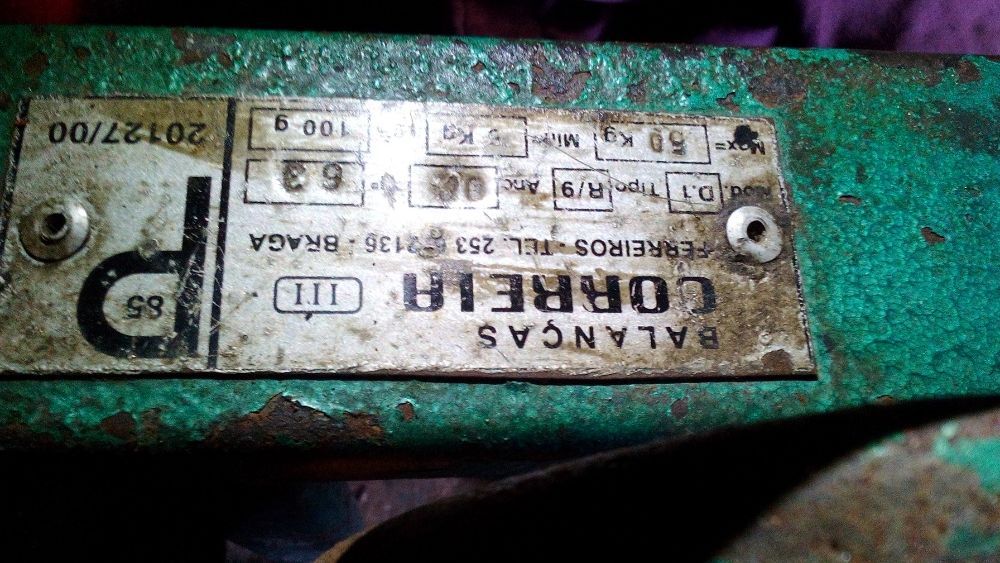 Balança antiga Metroteca até 200 Kg, Balança Correia até 50 kg