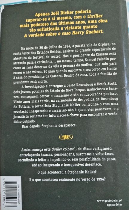 O Desaparecimento de Stephanie Mailer - Joel Dicker (Inclui portes)