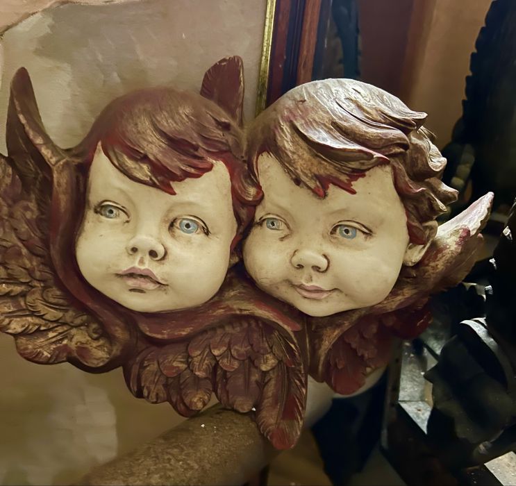 Estatua de Anjos em madeira (de pendurar na parede)