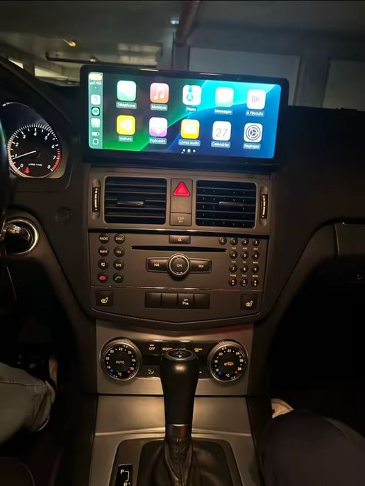 Tela Android 14 Mercedes W204 + GPS + Carplay sem fios (Novo)